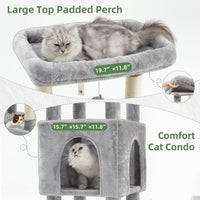 Maine Coon Cat Tree, Heavy Duty Cat Tower for 20 lbs+, GCT033G – Essentials for Cats - 52 inches / Light Gray - image 2