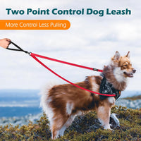 Two Point Control Dog Leash, No Tangle Training Walking Leashes – Essentials for Dogs - Red - image 2