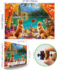 Vintage Paint Hummingbird Flower 500 Piece Puzzles for Adults - Yellow-1000 Piece-lake Camping / 1000 Piece - image 2
