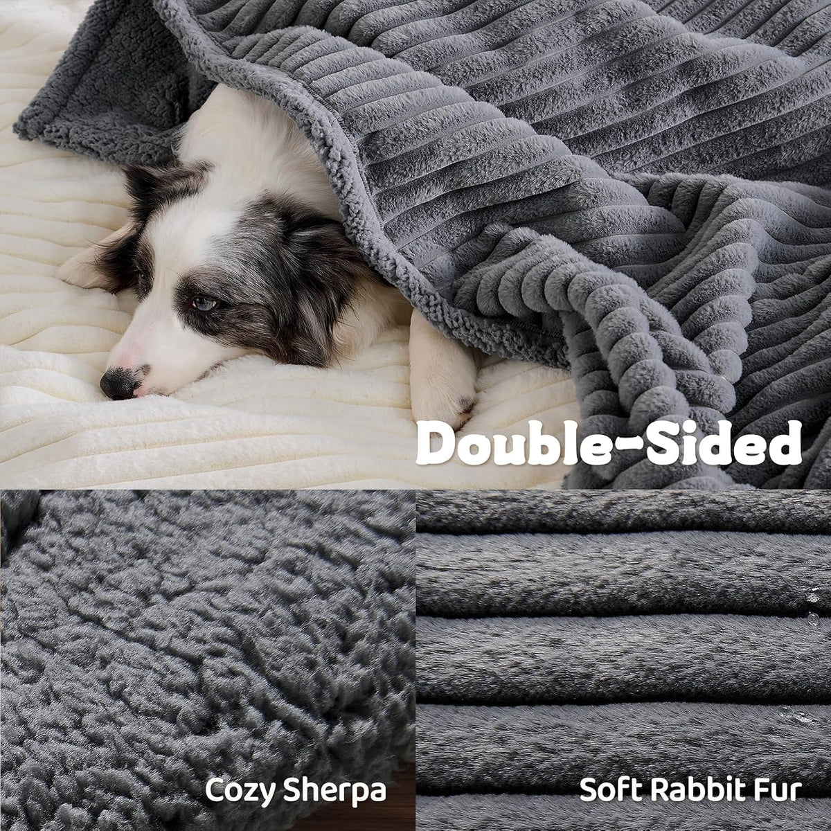 Pet Blankets for Cats, Waterproof Cat Blanket Washable - Charcoal / 25"x30" (Pack of 4) - image 3