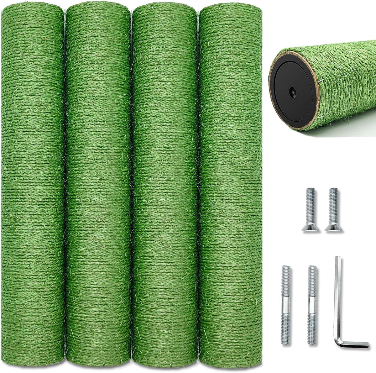 Cat Scratching Post Replacement Pole - M8*4poles / 40 cm / 15.71 in Green
