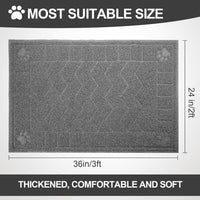 Cat Litter Box Mat, 47" x 35" Large Waterproof Litter Trapping Mat – Daily Care for Cats - Grey / X-Large（35" x 24" ) - image 2