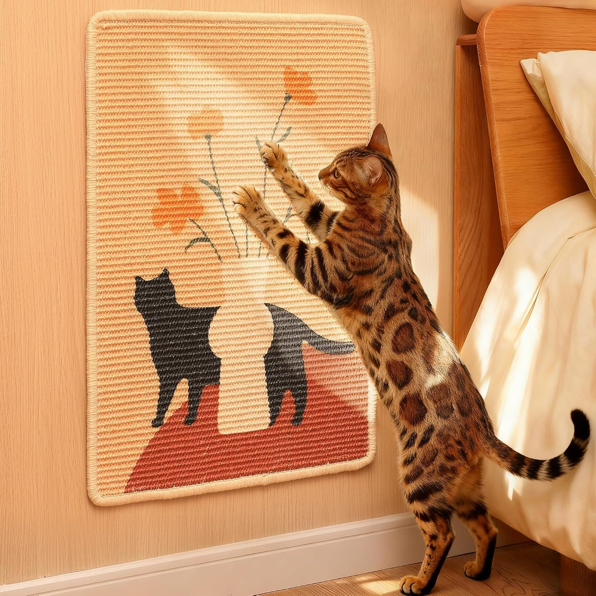 FUKUMARU Cat Scratcher Mat - Flower-1 Pack-23.6 x 15.7 Inch
