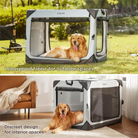 Lesure Portable Soft Collapsible Dog Crate for Large Dogs - Light Grey / 42.0"L x 28.0"W x 30.0"H - image 3