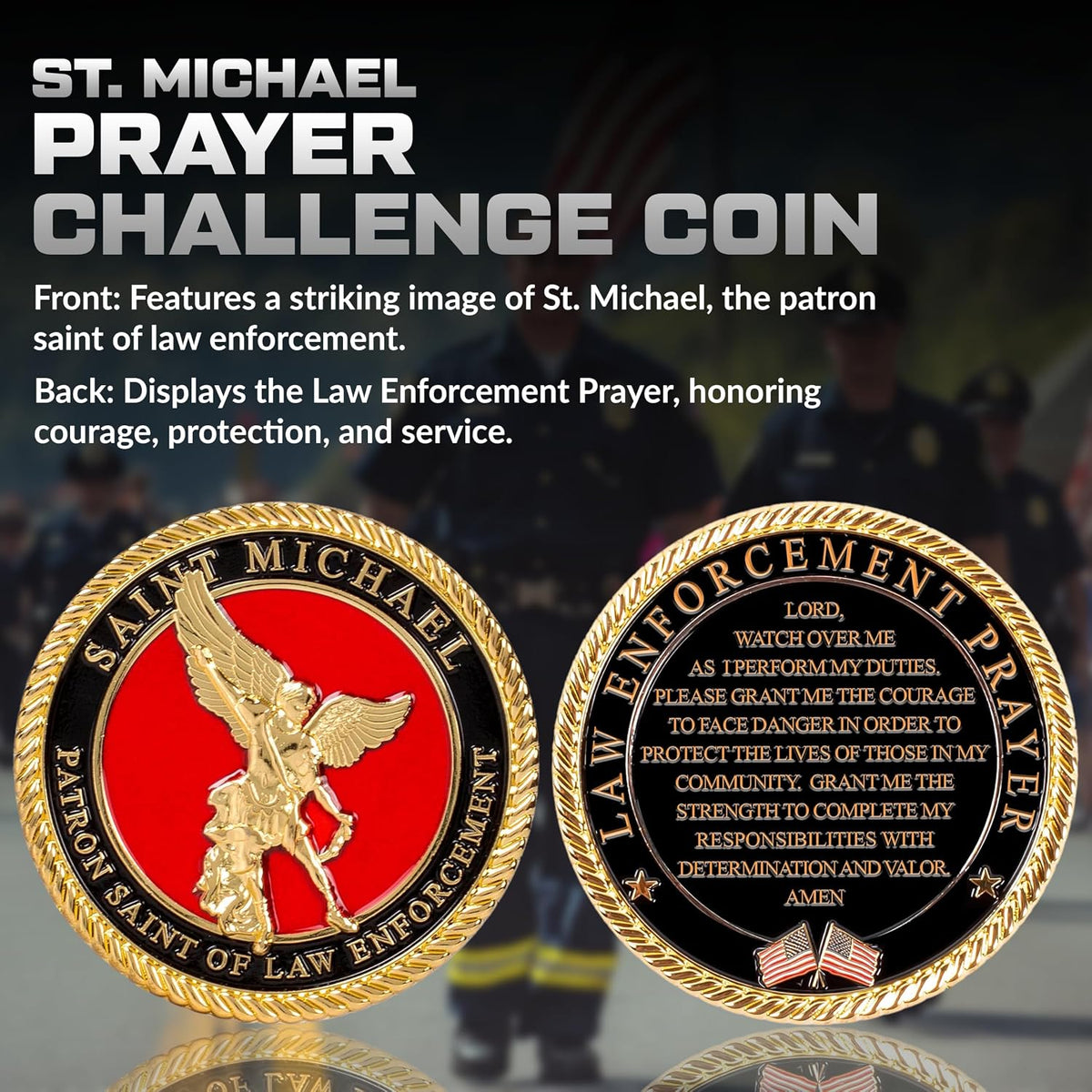 Military Gift Shop Air Force Armed Forces Prayer Coin - St-michael - image 2