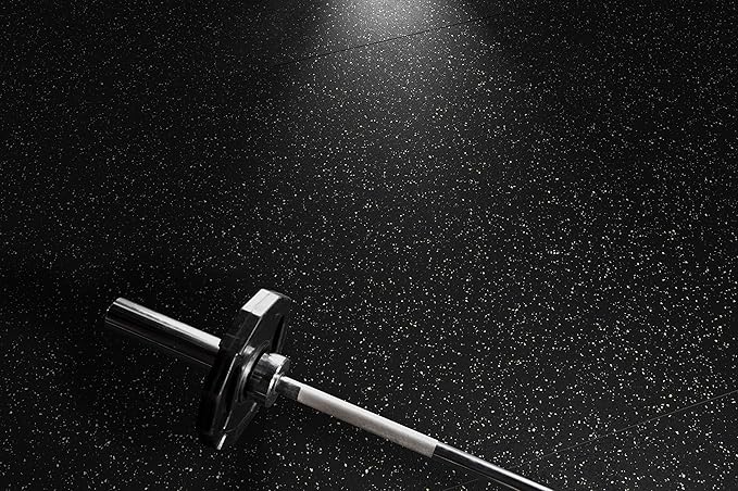 Playsafer Genaflex Rubber Gym Floor Mat - Heavy Duty Commercial Protective Gym Flooring Roll, 8mm Thick (4' X 20', Black)