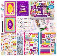GirlZone collage scrapbook kit with 40 page photo album, stickers, washi tape and ribbons - view 2