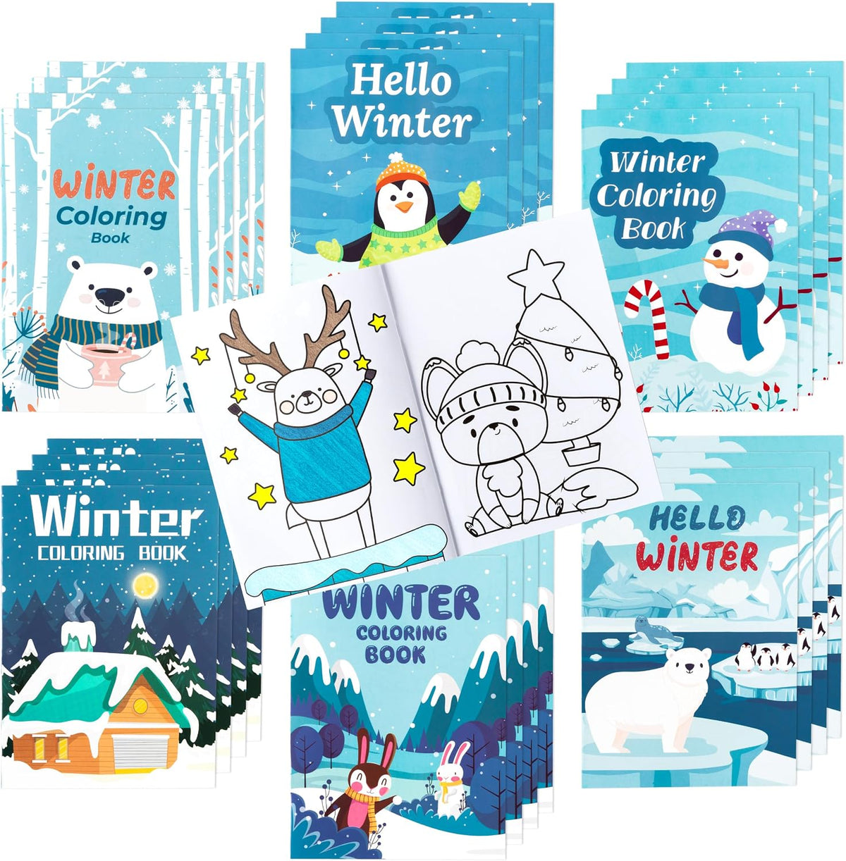 24Pcs Bible Coloring Books Religious Theme DIY Color-in Pages – Fun for Kids & Family - Winter