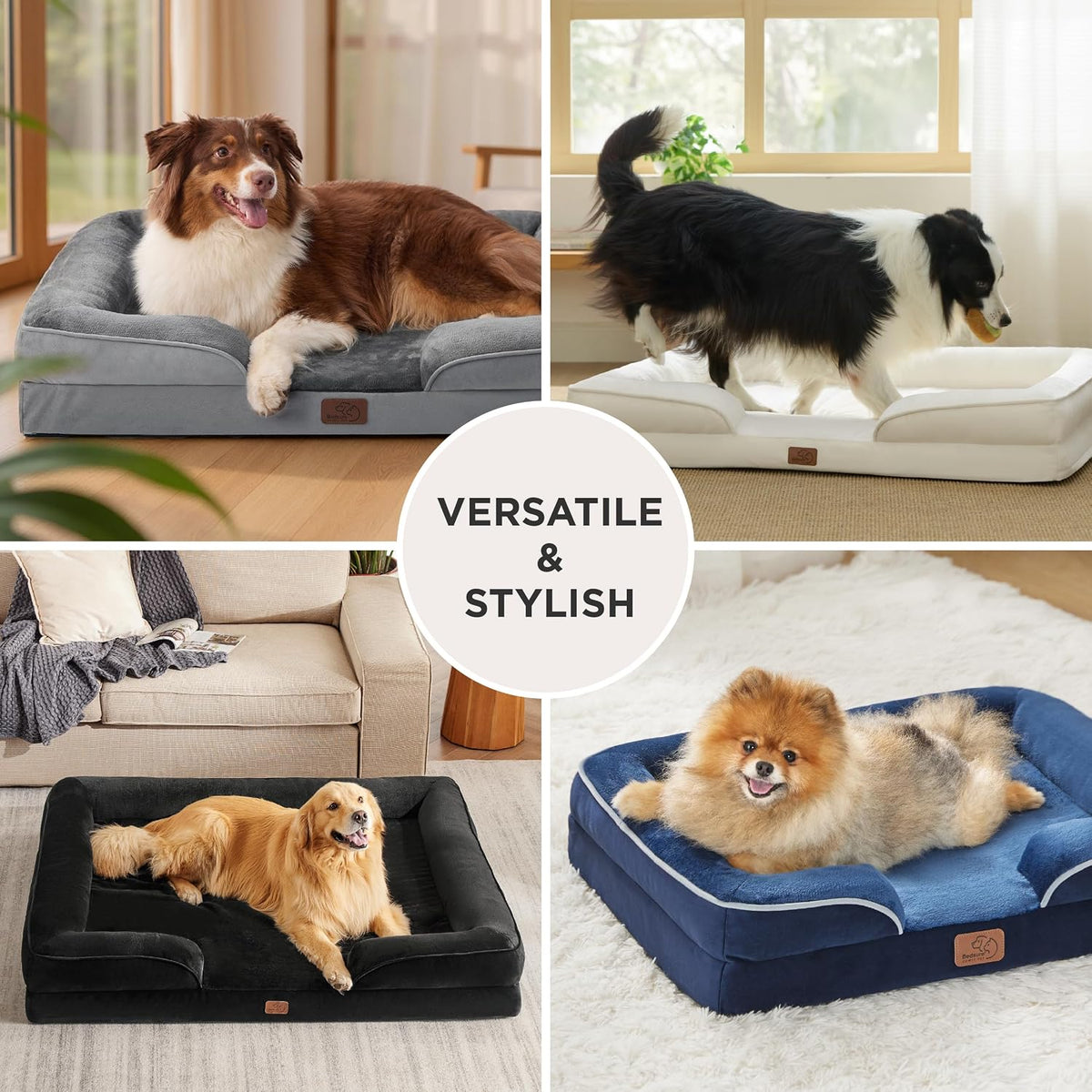 Bedsure Orthopedic Dog Bed Medium Washable Original Design - Grey / 42"l X 32"w X 6.5"th - image 4