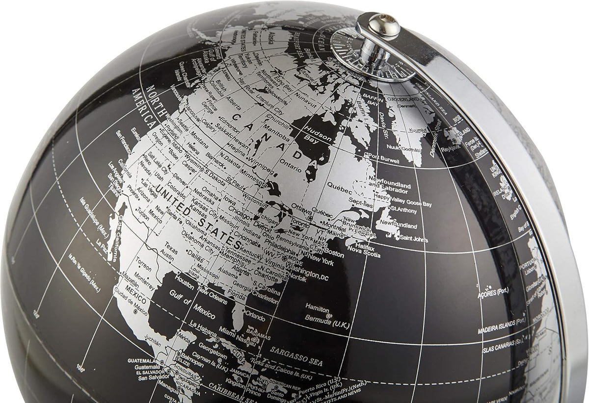 ANNOVA Metallic World Globe Black - 8-Inch - image 3