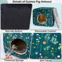 Bienbee Guinea Pig Hideout - Green Flowers - image 3