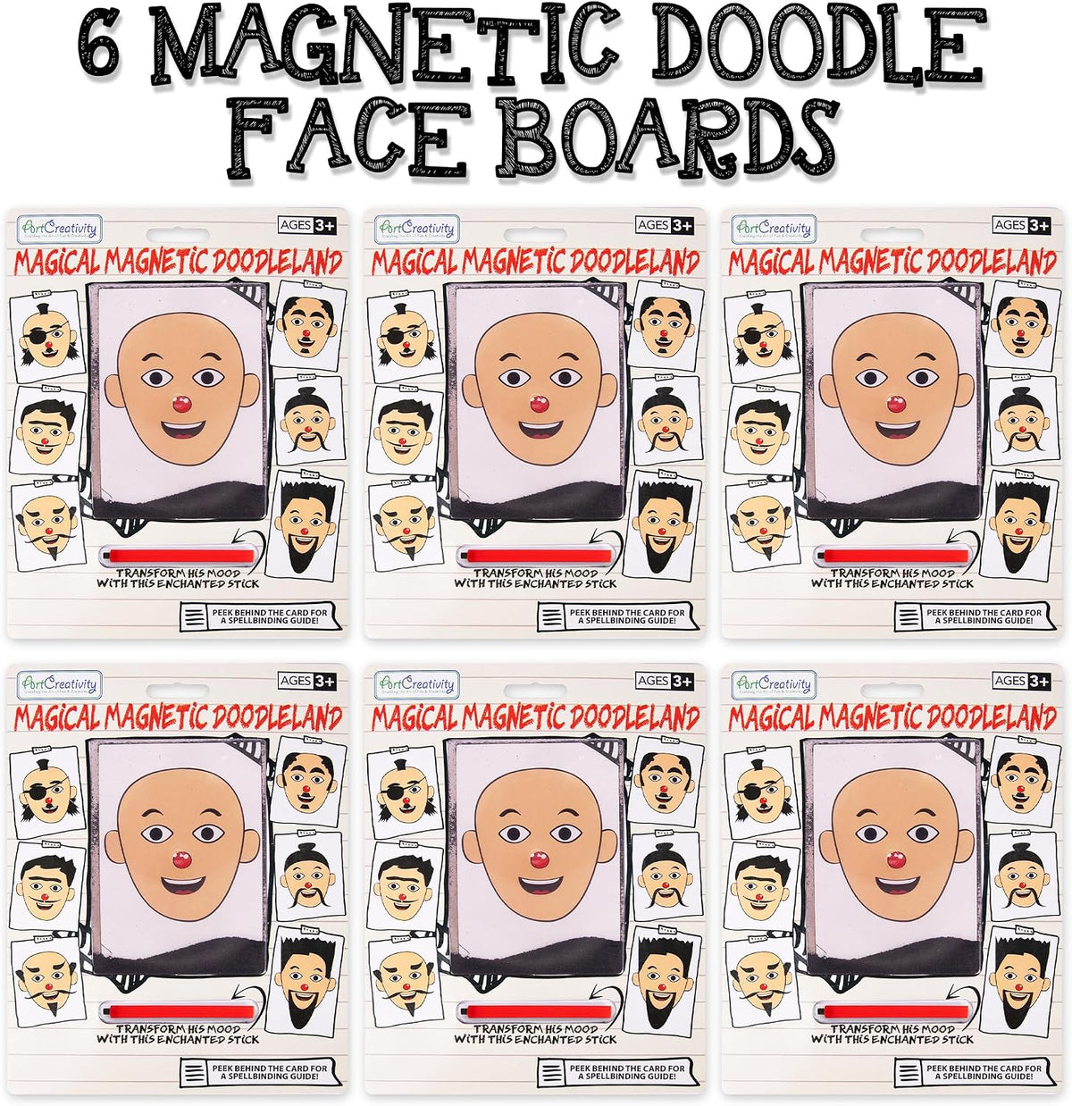 ArtCreativity Magnetic Drawing Face, Travel Toys for Kids - 6 Pack - image 2