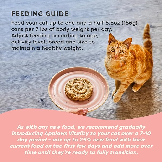 Applaws Vitality Wet Cat Food Paté, Natural Canned Cat Food, Wet Food for Cats with Added Vitamins and Minerals, Grain Free, Carrageenan Free, Fish Variety Selection Paté (12 Count, 5.5 oz Cans)