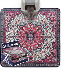 Hompet Cat Litter Mat 2 Pack - 54x54 Inch (Pack of 2) / Rose Pink Mandala