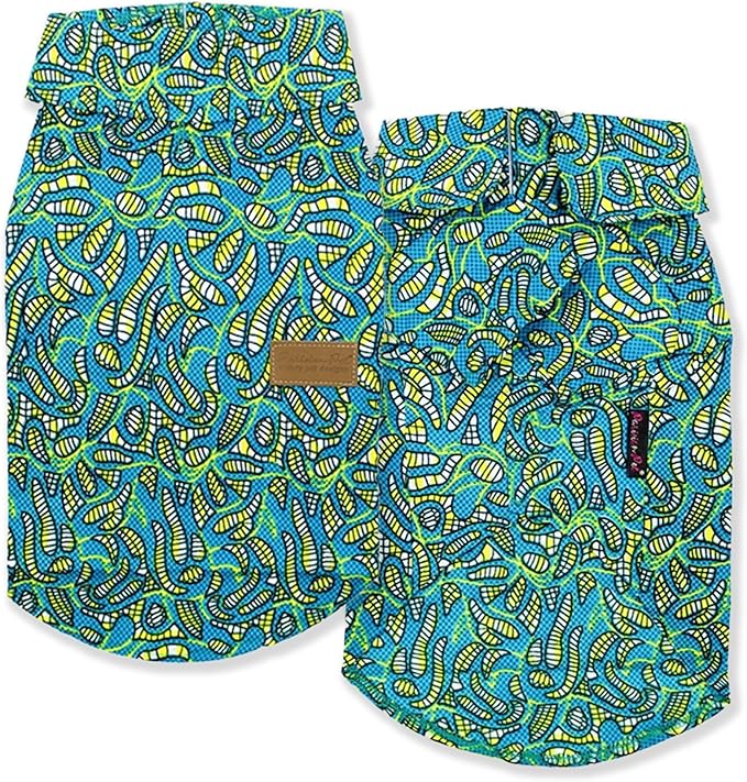 Parisian Pet Tribal Camp Beach Outfit - 100% Cotton Summer Clothes - Stylish Dog Costume - Breathable, Cool, Machine Washable - XS