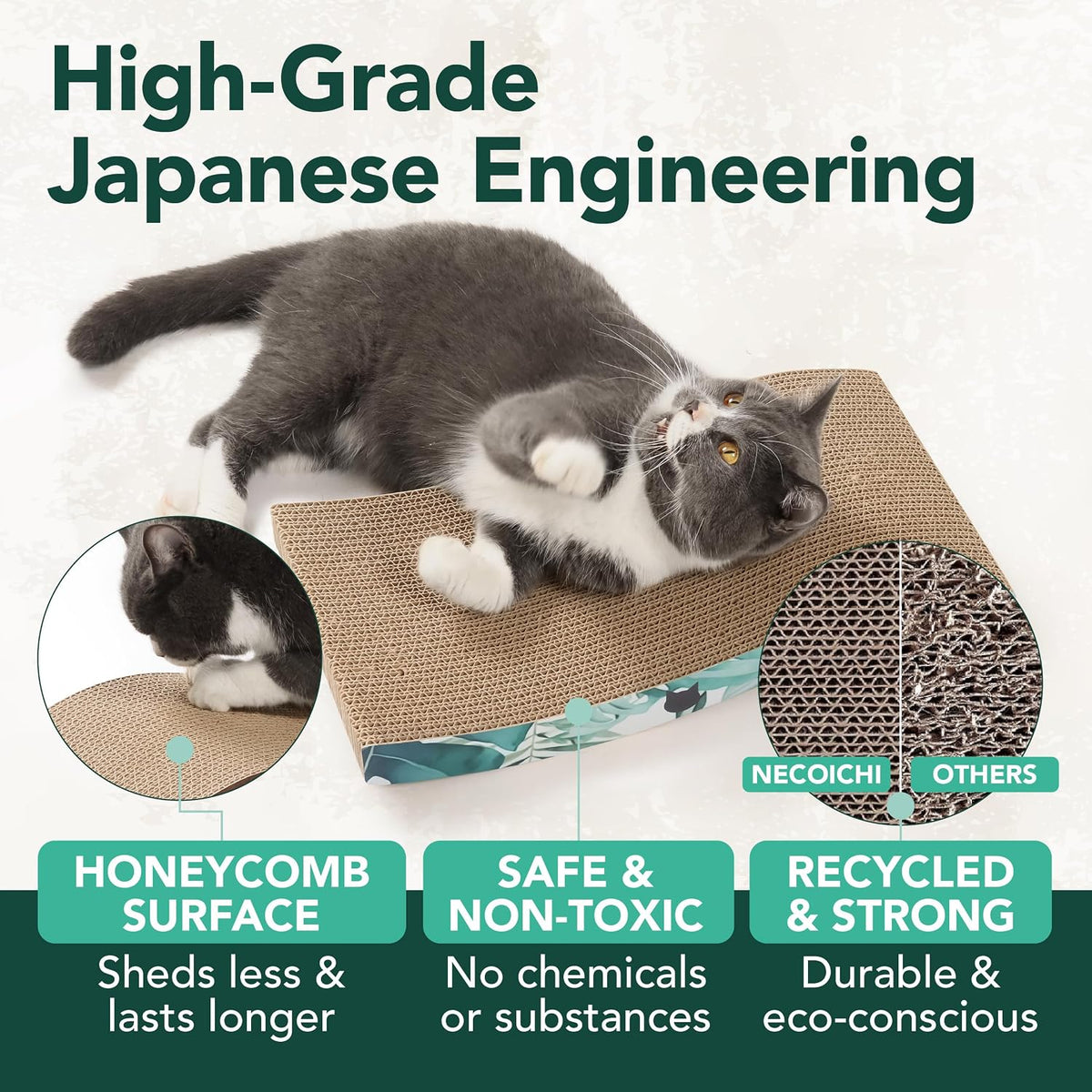Reversible Wave Cat Scratcher for Indoor Cats - Go Green / 1pcs - image 4
