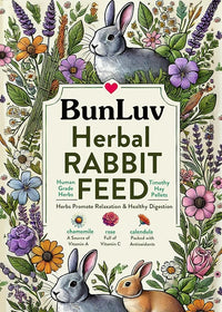 Pampered Chicken Mama Herbal Rabbit Feed 25 LB Bag: Premium Rabbit Food Made with Timothy Hay & Organic Herbs