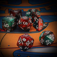 QMAY DND Dice Set - 7Pcs Blue Mix White Polyhedral Dice with Black Dice Bag – Fun for Kids & Family - Red and Green - image 3