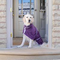 Lucky Pooch Dog Robe, Luxurious Dog Bathrobe - XL / Aubergine - image 4