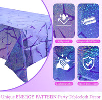 3PCS Demon Hunters Birthday Tablecloth Decorations - Purple Hunter Tablecloth - image 4