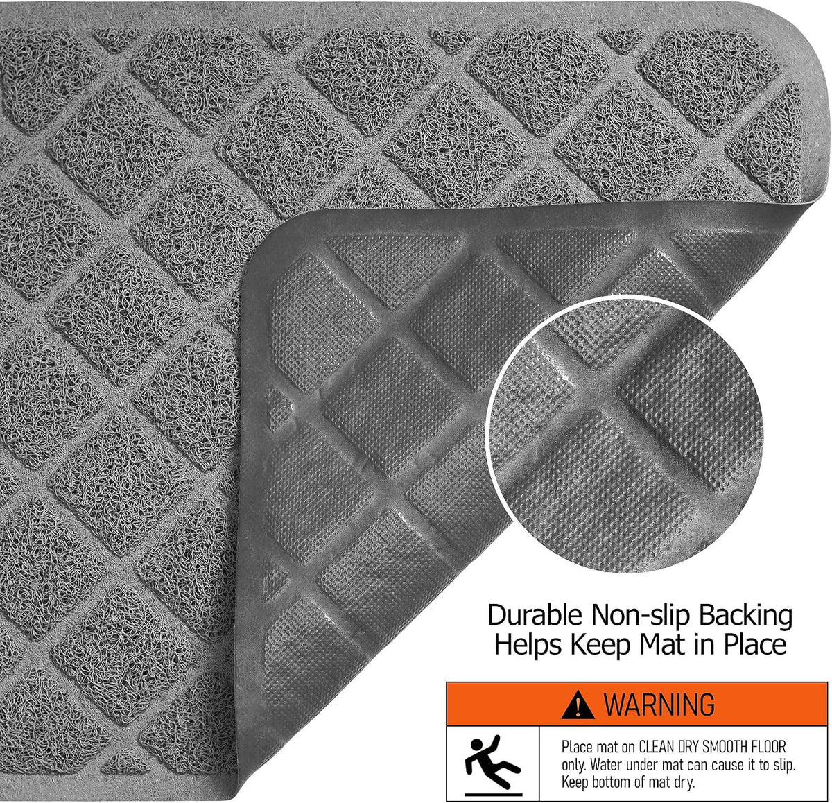 Conlun Cat Litter Mat Litter Trapping Mat - Grey / Jumbo (47" x 35") - image 3