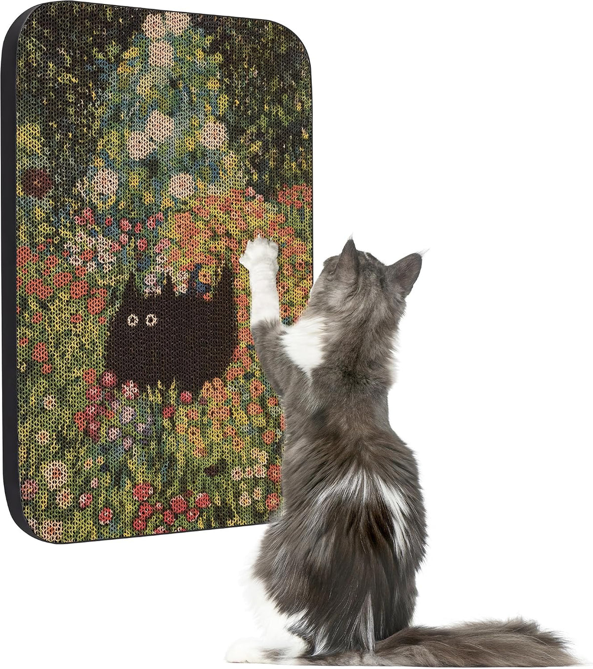 Cat Wall Scratcher, Art Cat Scratching Board for Indoor Cats – Essentials for Cats - Flower Garden