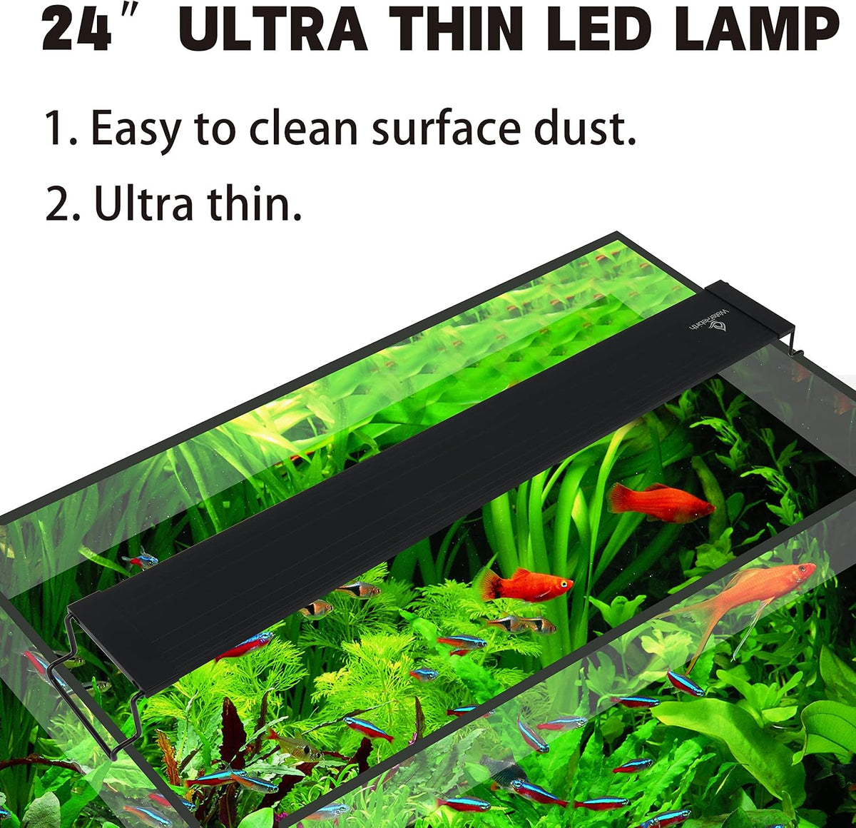 Ultra-Slim Full Spectrum LED Aquarium Light with Adjustable - 24-30" - image 3