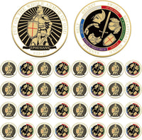 Nosiny 40 Christian challenge coins in gold zinc alloy with double sided print - view 2