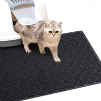 Cat Litter Box Mat, Trapping Mat Premium Durable PVC Pad - Black / 1 Count (Pack of 1)