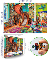 Halloween Puzzle 500 Piece with Lettered for Adults Gift - 1000piece - Vintage Bookstore Maze - 27.5x19.7" / Classic Everyday - image 2