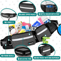PetAmi Hands Free Dog Leash with Waist Running Belt Bag, Single – Essentials for Dogs - 1 Leash / Charcoal Grey - image 3