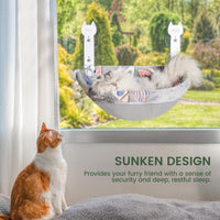 2-Pack Large Cat Window Perch, Cordless Foldable Cat Hammock – Essentials for Cats - Grey Deep Perch / 1 Pack - M - image 3