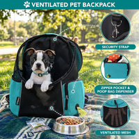PetAmi Dog Carrier Backpack, Hands Free Front Pet Carrier - Teal Blue / 15.5"L x 9.0"W x 15.5"H - image 4