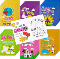 24Pcs Bible Coloring Books Religious Theme DIY Color-in Pages – Fun for Kids & Family - Bible - Style A (72Pcs)