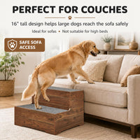 beeNbkks Wooden Dog Stairs and Sturdy Pet Steps for High Beds - Extra Wide, 2-Tier - image 2