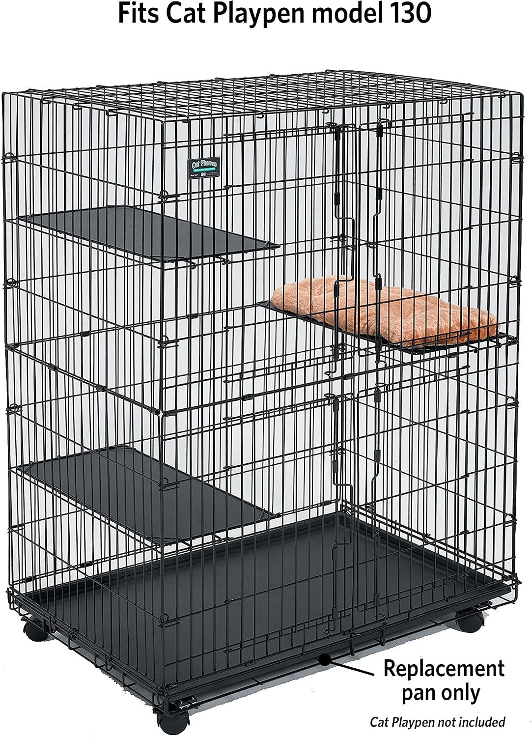 MidWest Homes for Pets 142PAN Replacement Pan for Midwest Cat Cage - Black / 34.5"L x 22.5"W x 1.1"H - image 3