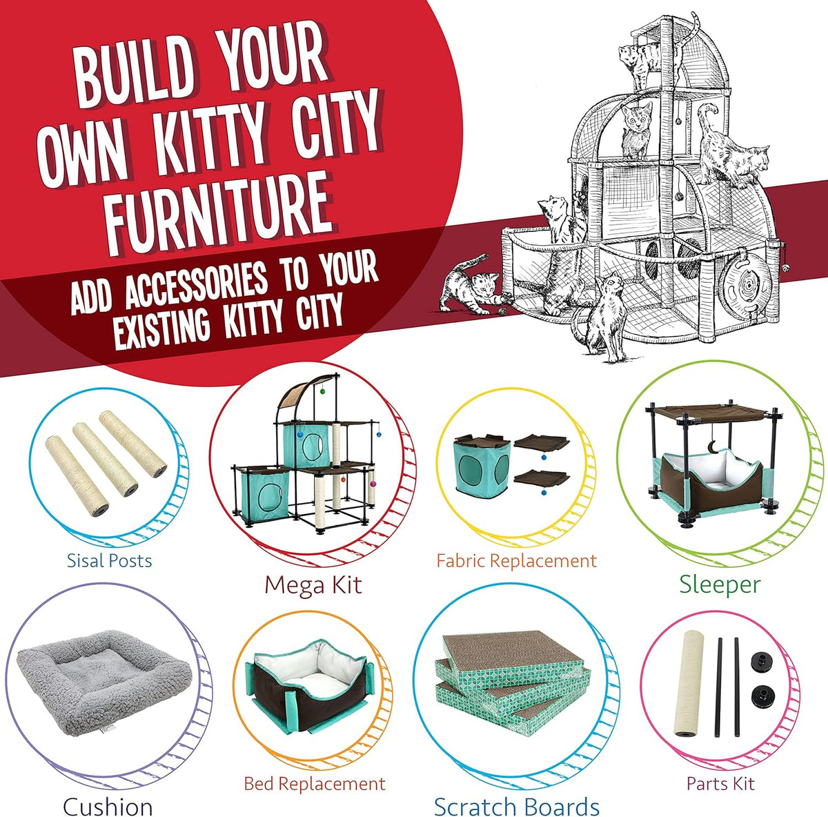 Kitty City Sleeper Cat Bed – Essentials for Cats - C) Bed / 15.5 x 15.5 x 8 inches - image 3