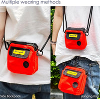 Dog Treat Pouch for Pet Walking and Training with Clicker Poop Bags, and Three Bags Design Small Fanny Zipper Pack Holder for Puppy Snack Dispenser Kit for Leash and Outdoor Use (Orange)