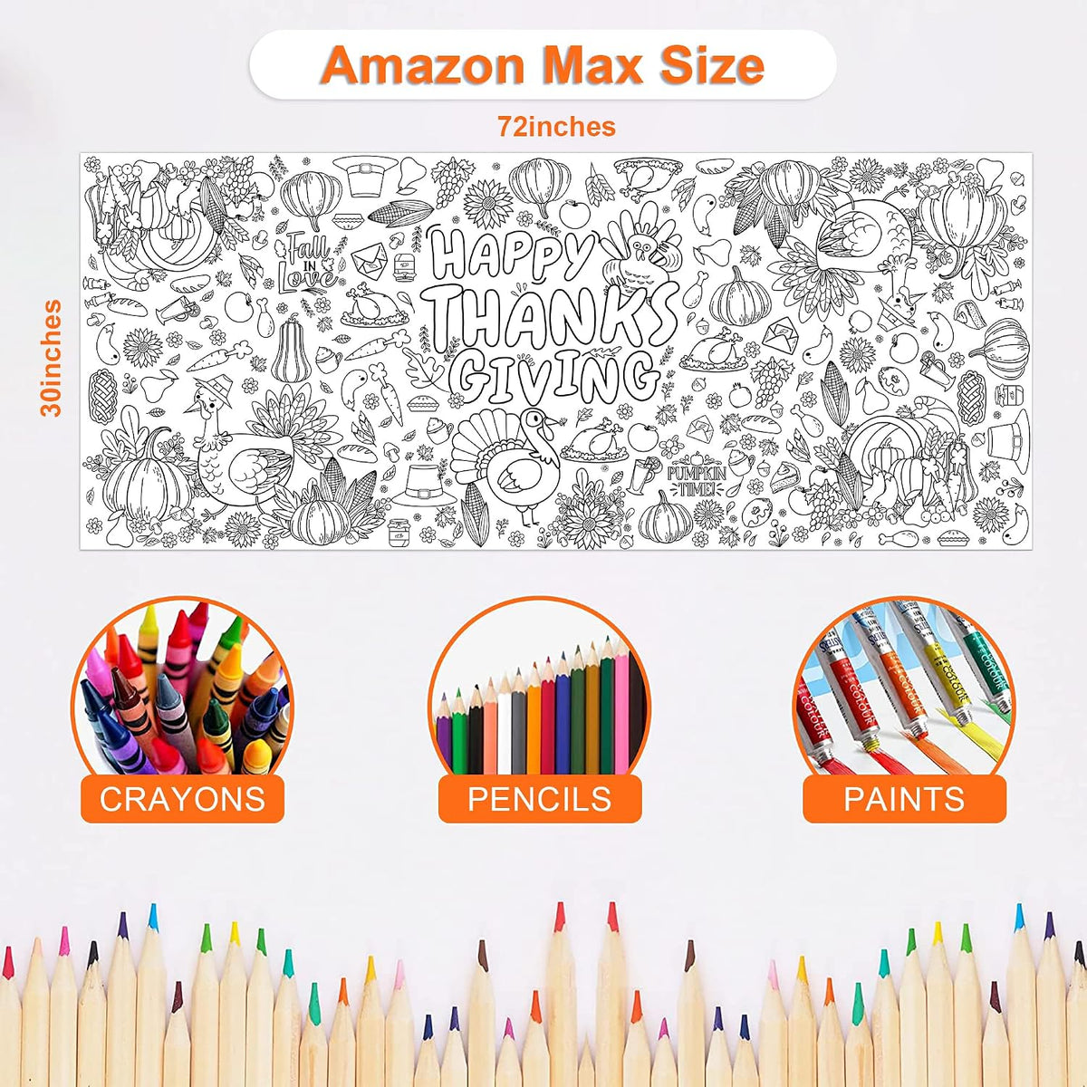 OHOME Halloween Giant Coloring Poster/Tablecloth-Halloween Crafts - Thanksgiving - image 2