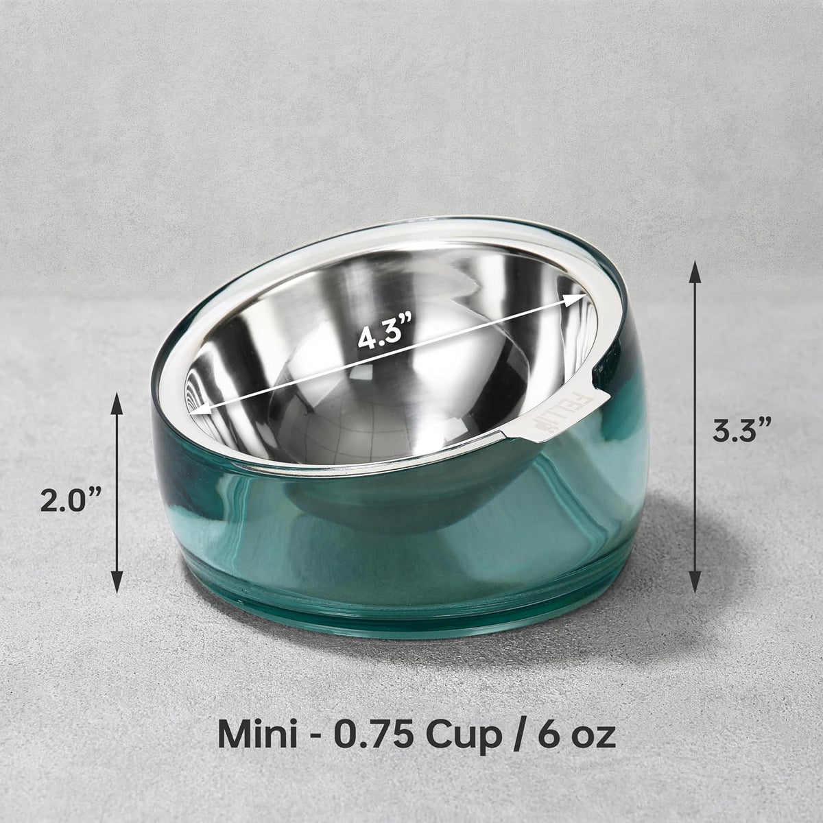 Felli Pet Oblik Acrylic Raised Dog Food Water Bowl Stainless Steel - Classic / Mini Pet - image 2
