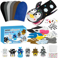 WATINC Hand Puppet Making Kit, Felt Sock Puppet Toys for Kids – Fun for Kids & Family - Polar Animals B