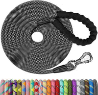 Heavy Duty Dog Leash, 15FT Training Leash with Swivel Lockable Hook, Padded Handle and Highly - 30ft*1/3" / Black