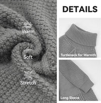 Dog Sweater Long Sleeve Warm Knit Sweaters for Small Dogs Cats Boy – Essentials for Dogs - Grey / X-Large - image 3
