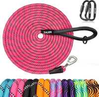ZALER Long Dog Leash, 50 feet 30ft 20ft 15ft 10ft Dog Training Lead, Heavy Duty Reflective Check - Pink / 10FT*2/5"