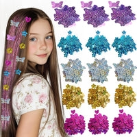 AOSITE hair bedazzler gem stamper kit with glitter pieces, wig pieces, mirror and box - view 3