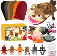WATINC Hand Puppet Making Kit, Felt Sock Puppet Toys for Kids – Fun for Kids & Family - Woodland Animals A
