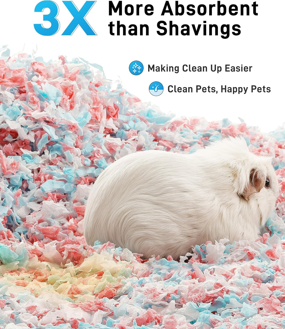 BUCATSTATE Hamster Bedding 15L, 99% Dust-Free Paper Bedding - Confetti / 70L - image 3