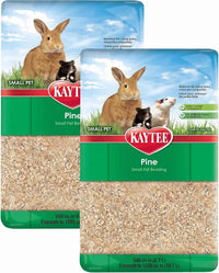 Kaytee Small Animal Pine Bedding for Guinea Pigs, Rabbits - 19.7 Liter (Pack of 2) / Tan