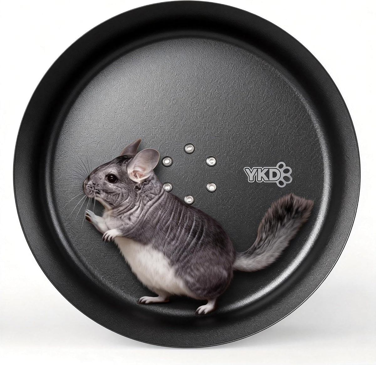 15" Aluminum Alloy Silent Chinchilla Exercise Wheel – Essentials for Small Pets - Black
