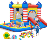 Culaluva 7-in-1 inflatable bounce house with slide, ball pit and basketball rim - view 2